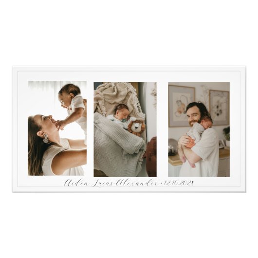 Neueltern Baby 3 Foto Collage Personalisiert (Vorne)