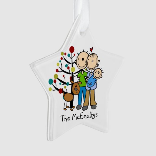 Neueltern eines Baby Boy and Hunde Ornament (Vorderseite)