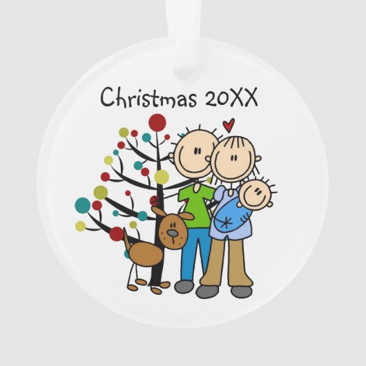 Neueltern eines Baby Boy and Hunde Ornament (Rückseite)