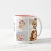 Neuem Jahr des Gedächtnisses Est. Vier FotoCollage Zweifarbige Tasse (VorderseiteRechts)