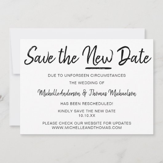 Neuen Termin retten Save The Date (Vorderseite)