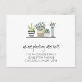 Neuen Wurzeln neue Adressenverschiebung planen Ankündigungspostkarte (Vorderseite)