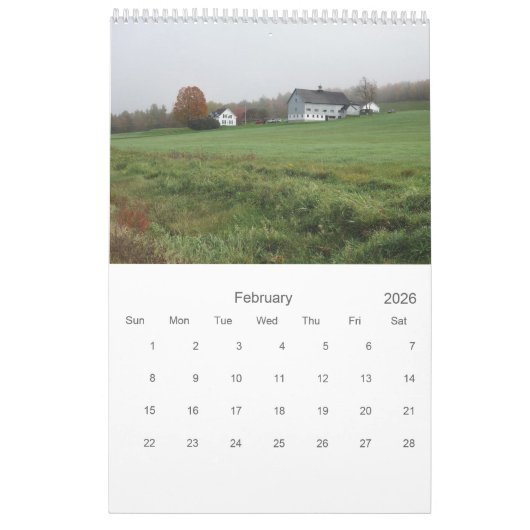 Neuengland Herbst Kalender (Feb 2026)