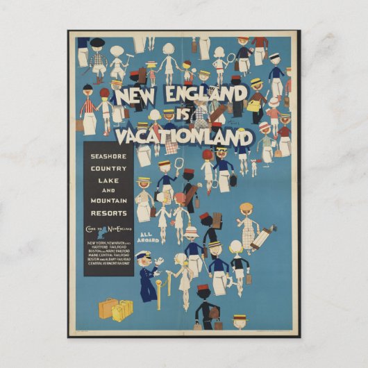 Neuengland ist Vacationland VintageTravel Postcard Postkarte (Vorderseite)