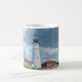 Neuengland Leuchtturm Küstenlandschaft Kaffeetasse (Mittel)