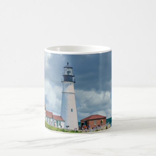 Neuengland Leuchtturm Küstenlandschaft Kaffeetasse (Mittel)