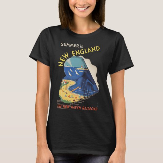 Neuengland Vintag Art-Deco T-Shirt (Vorderseite)