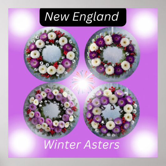 Neuengland Winter Asters Wing Wall Art Poster (Vorne)