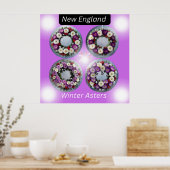 Neuengland Winter Asters Wing Wall Art Poster (Küche)