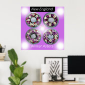 Neuengland Winter Asters Wing Wall Art Poster (Heimbüro)