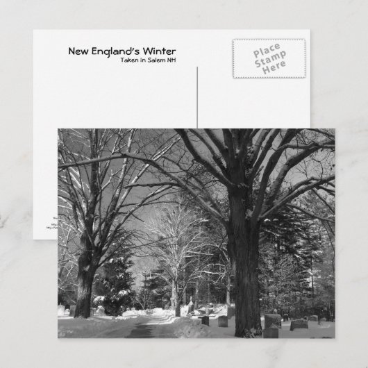 Neuenglands Winter Postkarte (Vorne/Hinten)