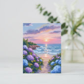 Neuengler Sommer | Hydrangea Beach Malerei Postkarte (Stehend Vorderseite)