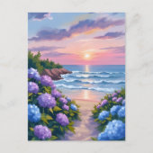 Neuengler Sommer | Hydrangea Beach Malerei Postkarte (Vorderseite)