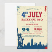 Neuer 4. Juli GRILLEN Einladung (Vorne/Hinten)