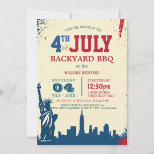 Neuer 4. Juli GRILLEN Einladung