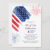 Neuer 4. Juli Red White Blue Independence Day Einladung (Vorderseite)