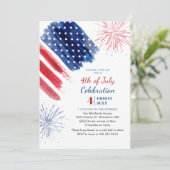 Neuer 4. Juli Red White Blue Independence Day Einladung (Stehend Vorderseite)