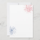 Neuer 4. Juli Red White Blue Independence Day Einladung (Rückseite)