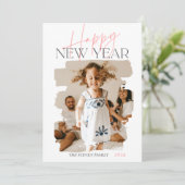 Neuer abstrakter Pinselstrich Feiertagskarte (Stehend Vorderseite)