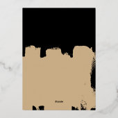 Neuer abstrakter Pinselstrich schwarz Folien Feiertagskarte (Rückseite)