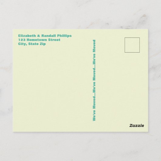 Neuer Adressankündigung Vintager Camping-Trailer Postkarte (Rückseite)