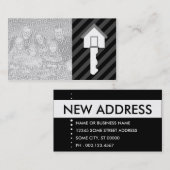 NEUER ADRESSE annoucement Zuhauseschlüssel Visitenkarte (Vorne/Hinten)