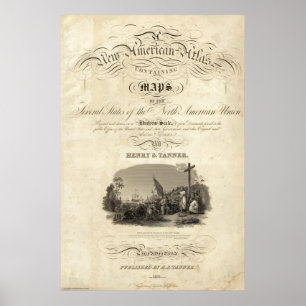 Neuer amerikanischer Atlas des Titelblattes Poster