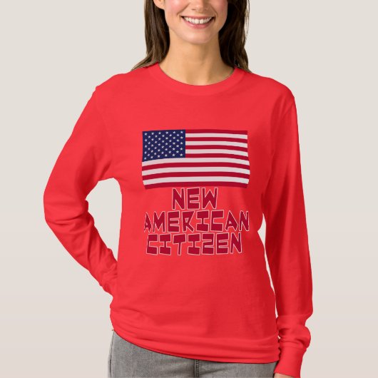 Neuer amerikanischer Staatsbürger mit T-Shirt (Vorderseite)