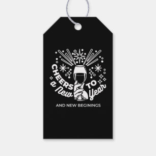 Neuer Anfang Weingläser - Illustration 2 Geschenkanhänger