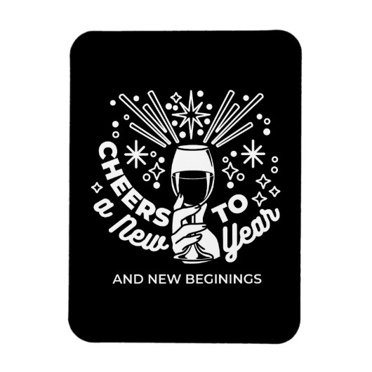 Neuer Anfang Weingläser - Illustration 2 Magnet (Vertikal)