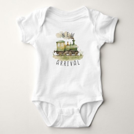 "Neuer Ankömmling" Zug Baby Strampler (Vorderseite)