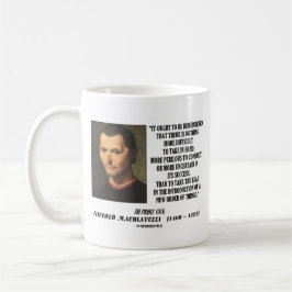 Neuer Auftrag Niccolo Machiavelli des Sache-Zitats Kaffeetasse