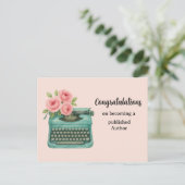 Neuer Autor - Herzlichen Glückwunsch - Schreibmasc Postkarte (Stehend Vorderseite)