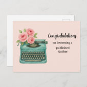 Neuer Autor - Herzlichen Glückwunsch - Schreibmasc Postkarte (Vorne/Hinten)