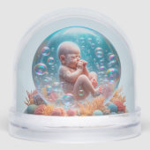 Neuer Baby Boy Birth Ankündigung Snow Globe Schneekugeln (Vorderseite)