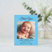 Neuer Baby Boy Danke Karte/Ankündigung Einladung (Stehend Vorderseite)