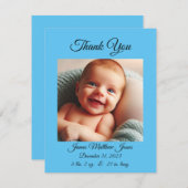 Neuer Baby Boy Danke Karte/Ankündigung Einladung (Vorne/Hinten)