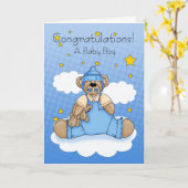 Neuer Baby Boy Herzlichen Glückwunsch Karte (Gelbe Blume)