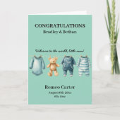 Neuer Baby Boy individuell anpassbar Karte (Vorderseite)