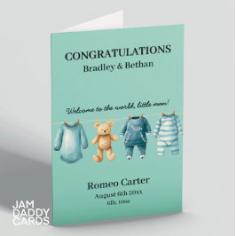 Neuer Baby Boy individuell anpassbar Karte