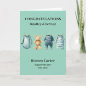 Neuer Baby Boy individuell anpassbar Karte (Vorderseite)