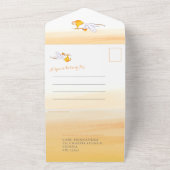 Neuer Baby Duschstort Lieferung Aquarellorange All In One Einladung (Außenbereich)