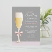 Neuer Baby Girl Sip und Einladung (Stehend Vorderseite)