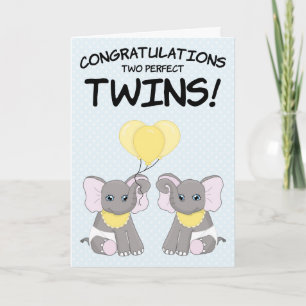 Neuer Baby Glückwunsch Zwei Twins Baby Card Karte