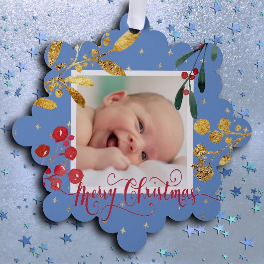 neuer Baby-Junge Frohe Weihnachten Ornament Karte