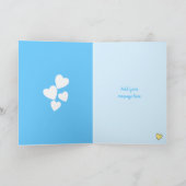 Neuer Baby-Junge Teddy Bär blauer Gruß Karte (Innenseite)