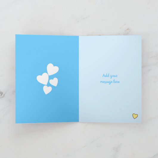 Neuer Baby-Junge Teddy Bär blauer Gruß Karte (Innenseite)