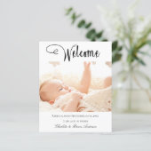 Neuer Babywillkommensankündigung für Fotos (Stehend Vorderseite)