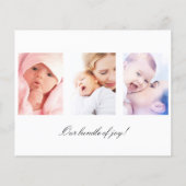 Neuer Babywillkommensankündigung für Fotos (Rückseite)