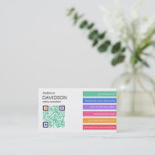 Neuer Bar QR CODE Sozialmedium-Geschäfts-Karte Visitenkarte (Stehend Vorderseite)